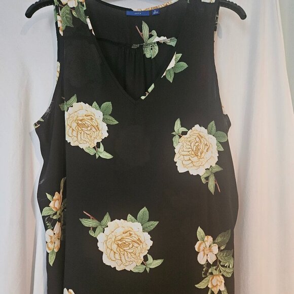 Apt. 9 Tank Top XL Black Floral - Picture 1 of 8